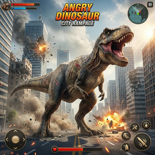 Angry Dinosaur City Rampage